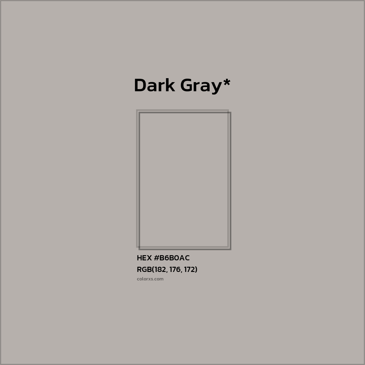 HEX #B6B0AC Color Name, Color Code, Palettes, Similar Paints, Images