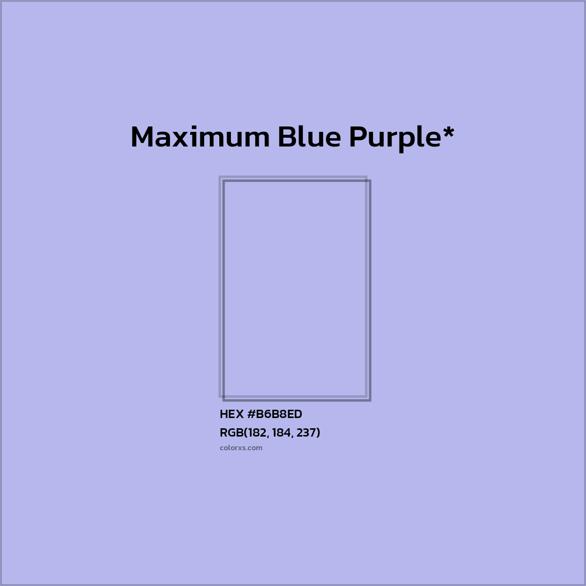 HEX #B6B8ED Color Name, Color Code, Palettes, Similar Paints, Images