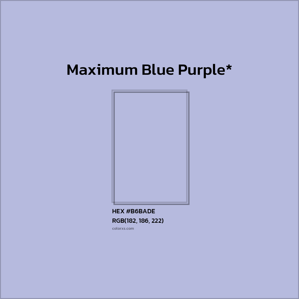 HEX #B6BADE Color Name, Color Code, Palettes, Similar Paints, Images