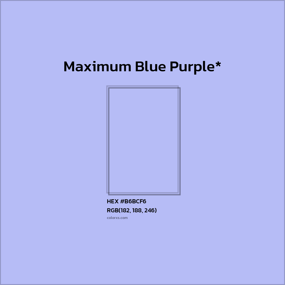 HEX #B6BCF6 Color Name, Color Code, Palettes, Similar Paints, Images