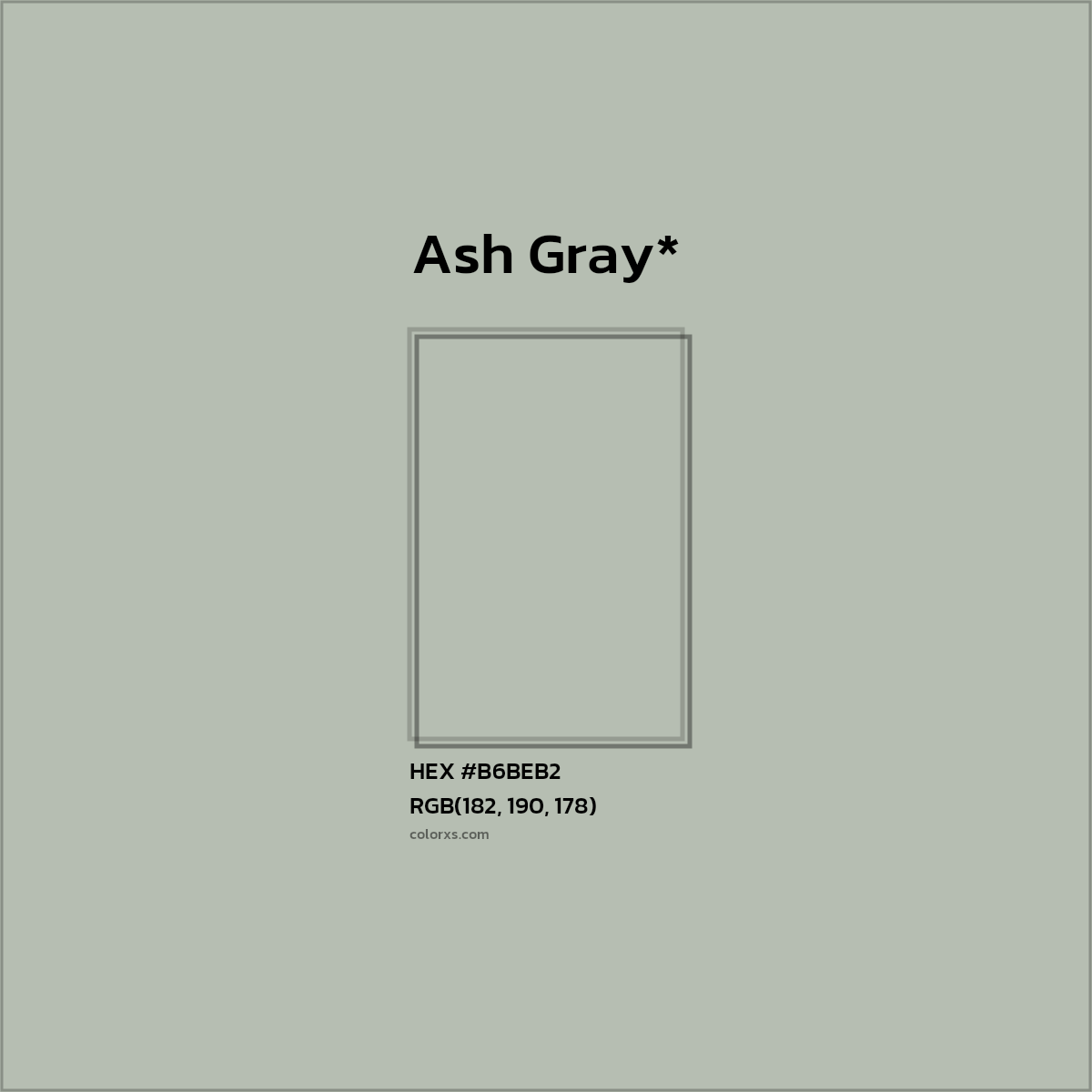 HEX #B6BEB2 Color Name, Color Code, Palettes, Similar Paints, Images