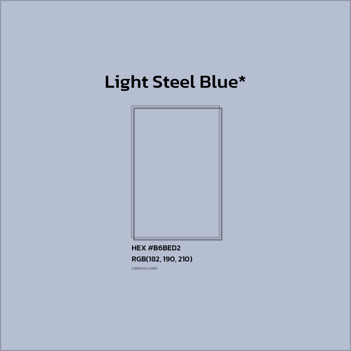 HEX #B6BED2 Color Name, Color Code, Palettes, Similar Paints, Images