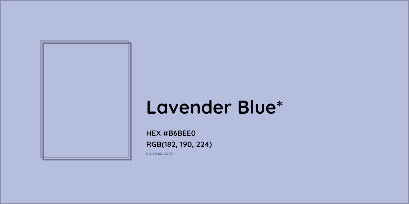 HEX #B6BEE0 Color Name, Color Code, Palettes, Similar Paints, Images