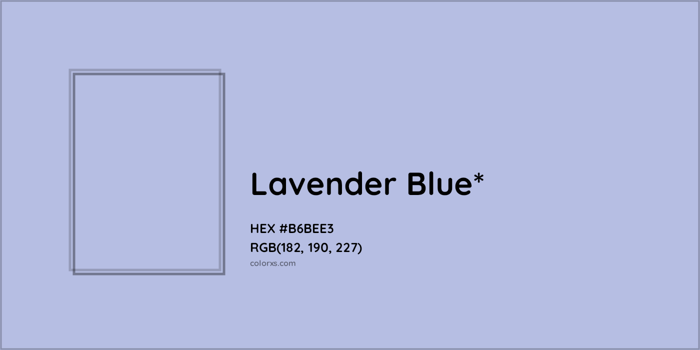 HEX #B6BEE3 Color Name, Color Code, Palettes, Similar Paints, Images