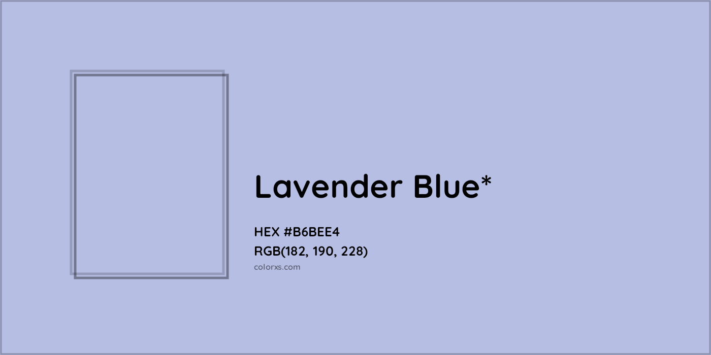 HEX #B6BEE4 Color Name, Color Code, Palettes, Similar Paints, Images