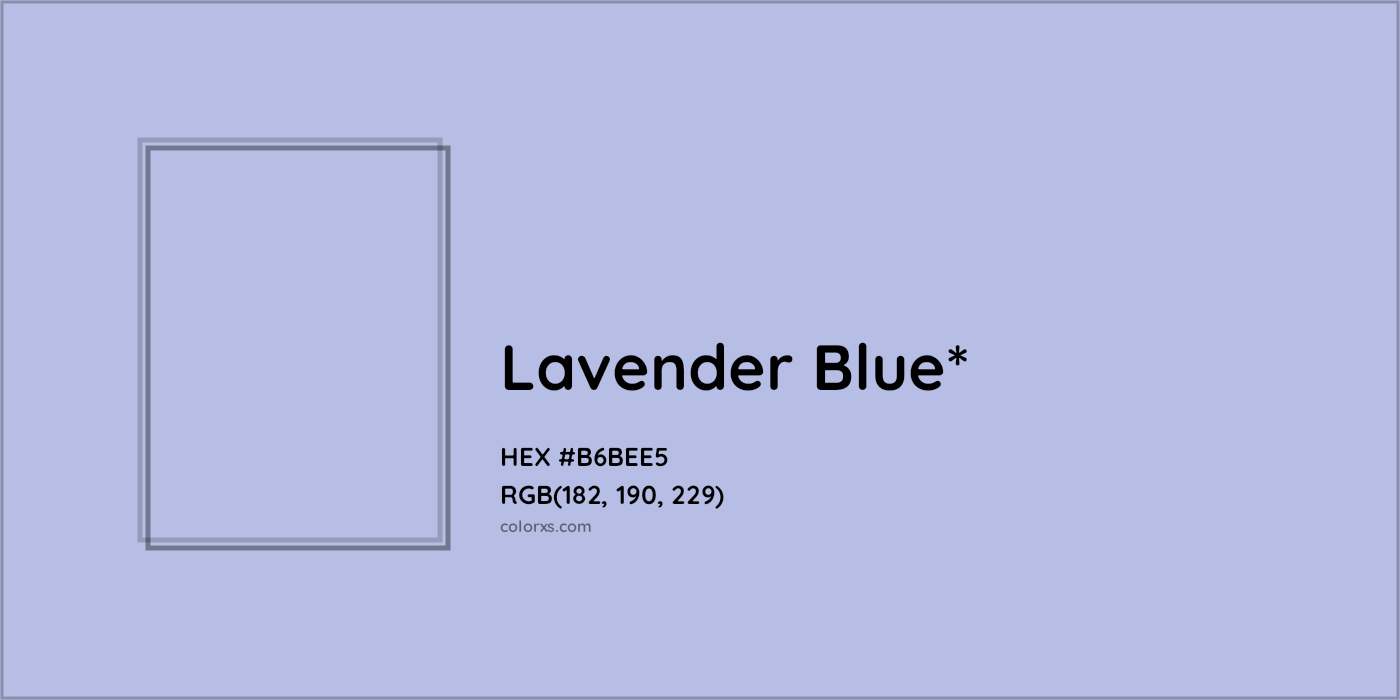 HEX #B6BEE5 Color Name, Color Code, Palettes, Similar Paints, Images