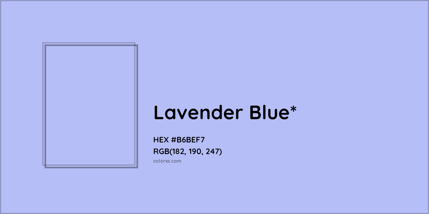 HEX #B6BEF7 Color Name, Color Code, Palettes, Similar Paints, Images