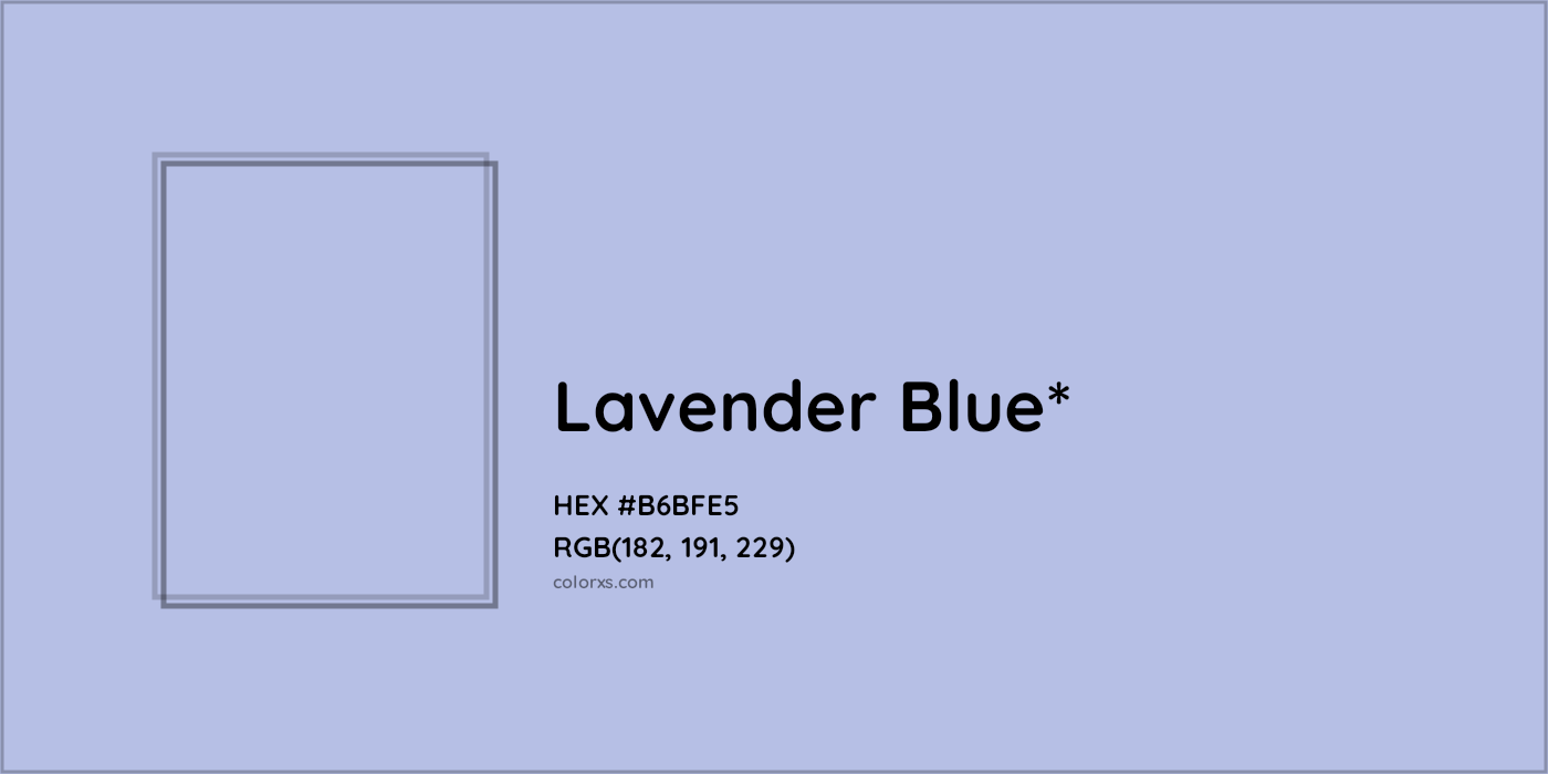 HEX #B6BFE5 Color Name, Color Code, Palettes, Similar Paints, Images