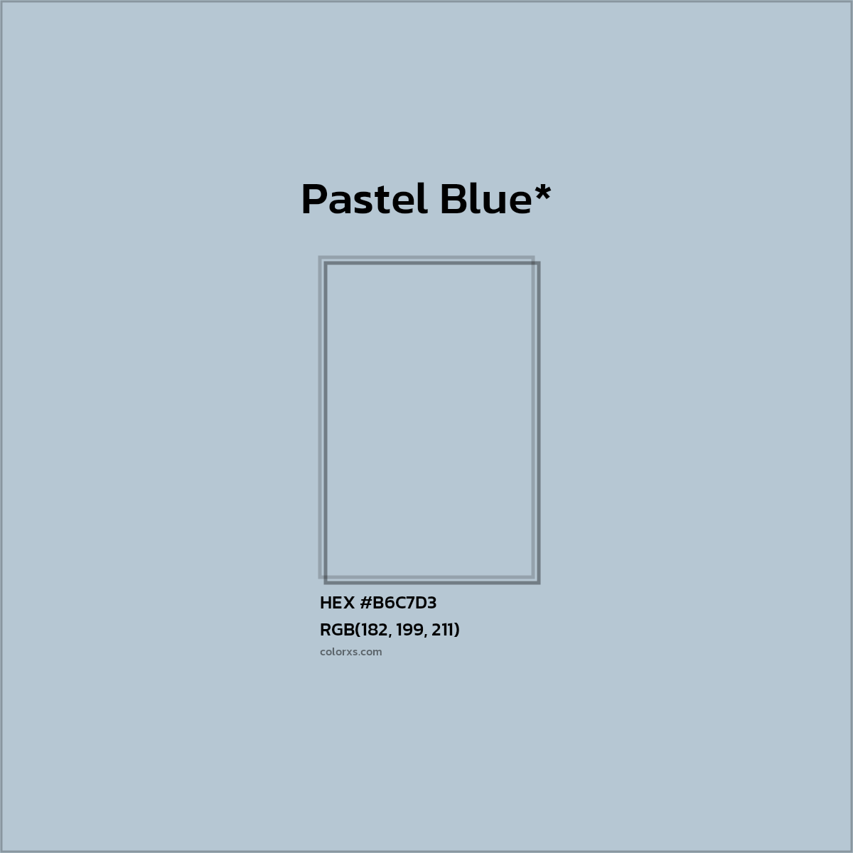 HEX #B6C7D3 Color Name, Color Code, Palettes, Similar Paints, Images