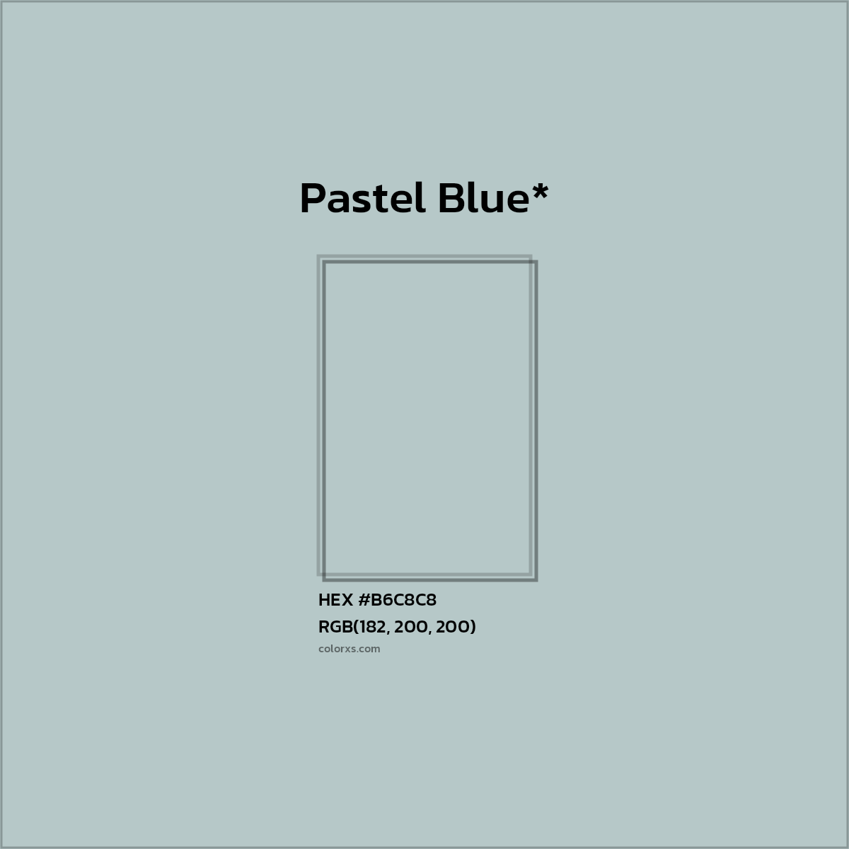 HEX #B6C8C8 Color Name, Color Code, Palettes, Similar Paints, Images