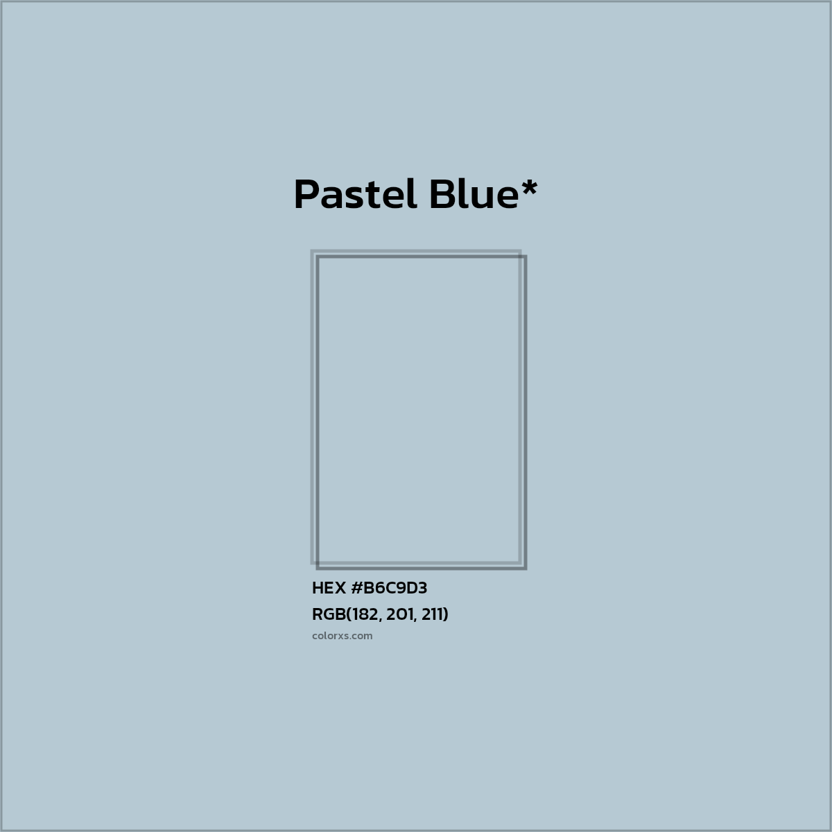 HEX #B6C9D3 Color Name, Color Code, Palettes, Similar Paints, Images