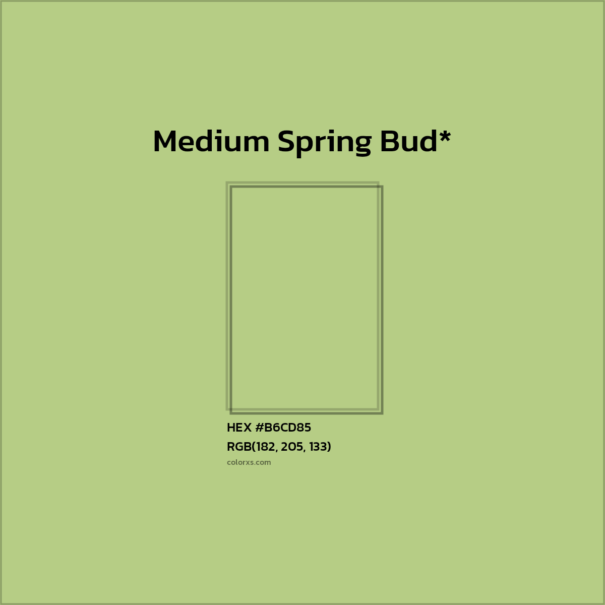 HEX #B6CD85 Color Name, Color Code, Palettes, Similar Paints, Images