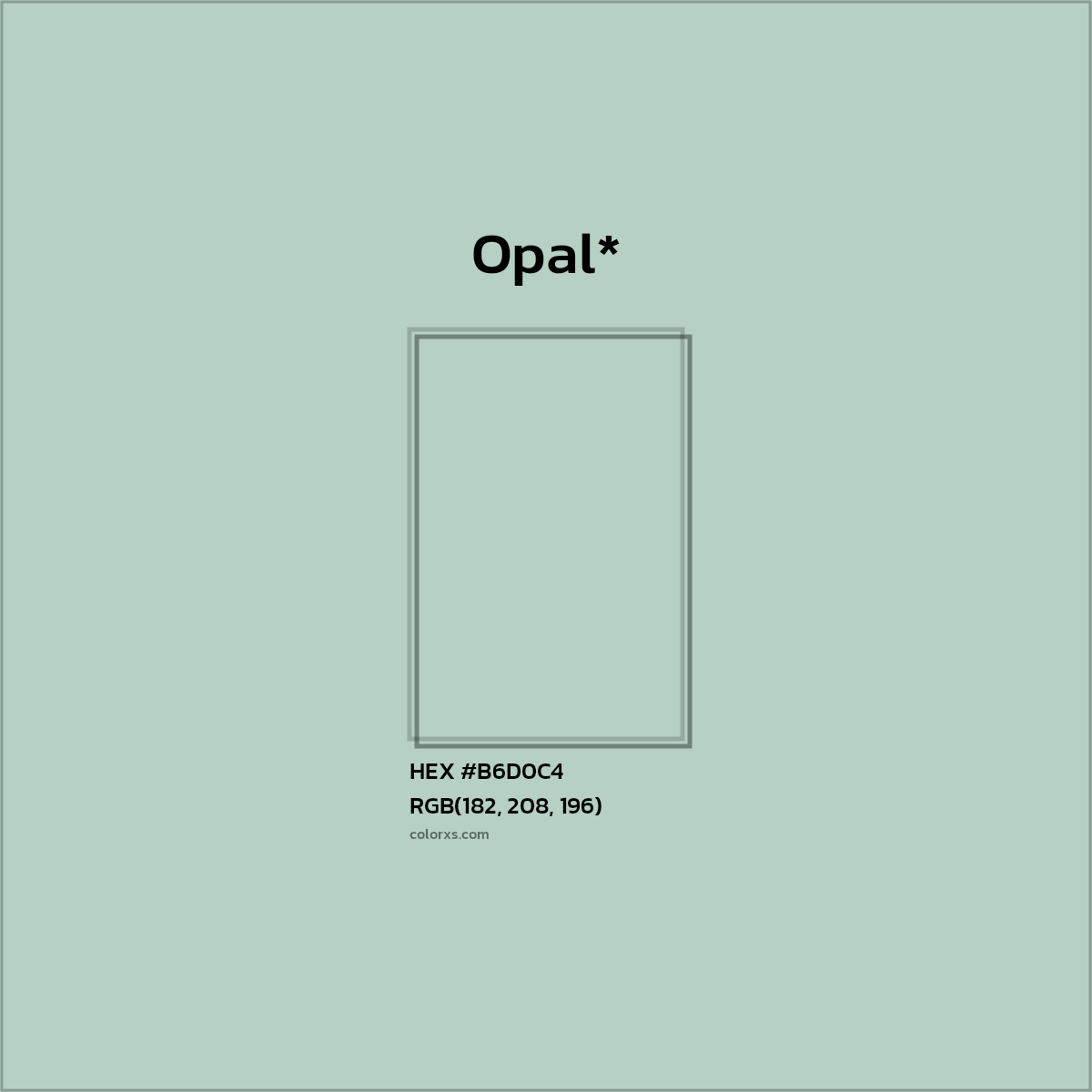 HEX #B6D0C4 Color Name, Color Code, Palettes, Similar Paints, Images