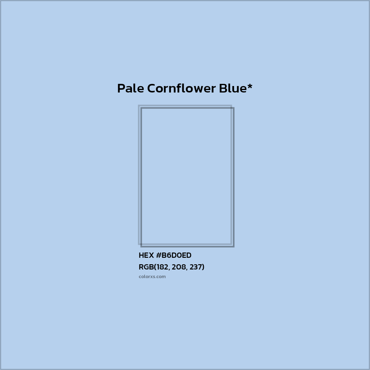 HEX #B6D0ED Color Name, Color Code, Palettes, Similar Paints, Images