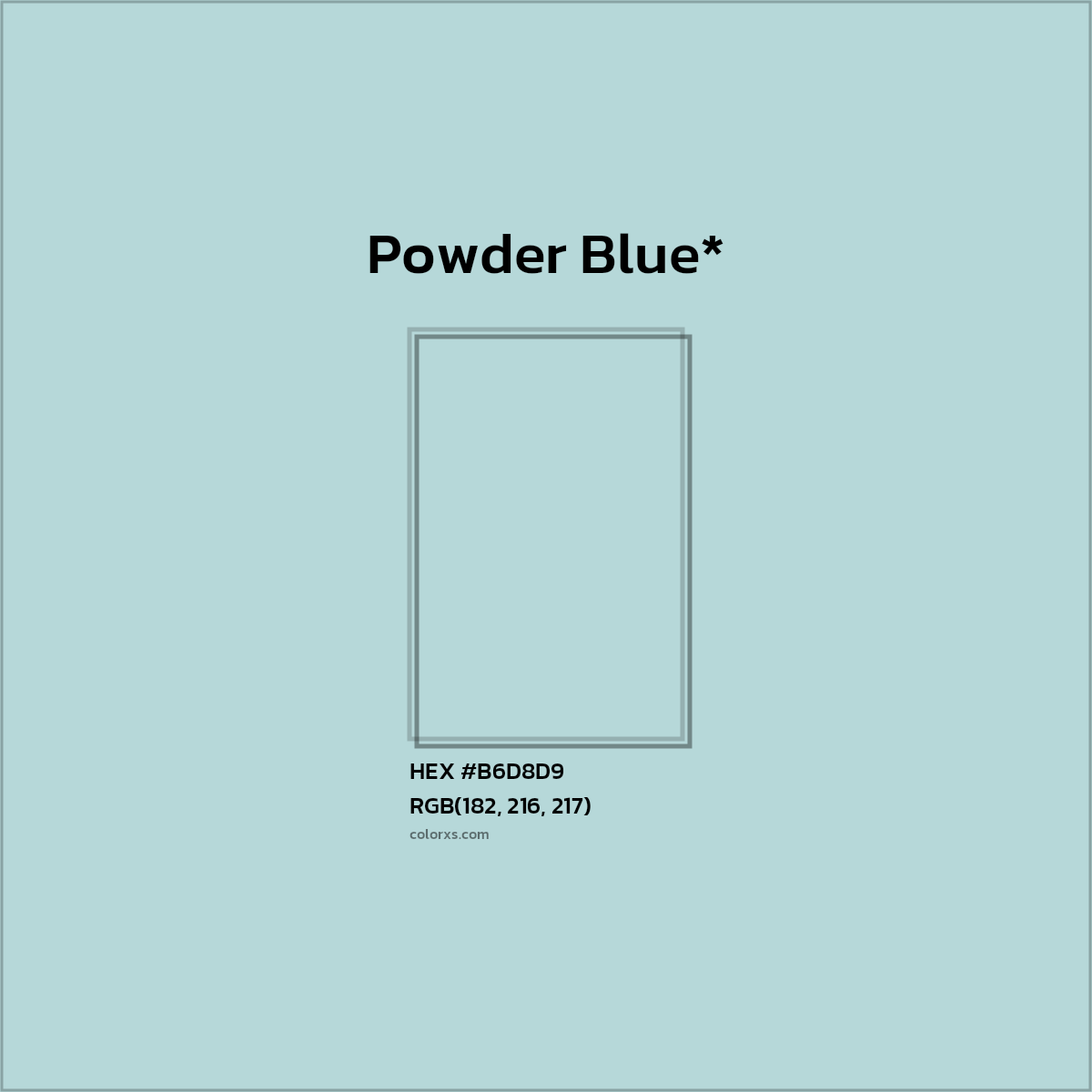 HEX #B6D8D9 Color Name, Color Code, Palettes, Similar Paints, Images