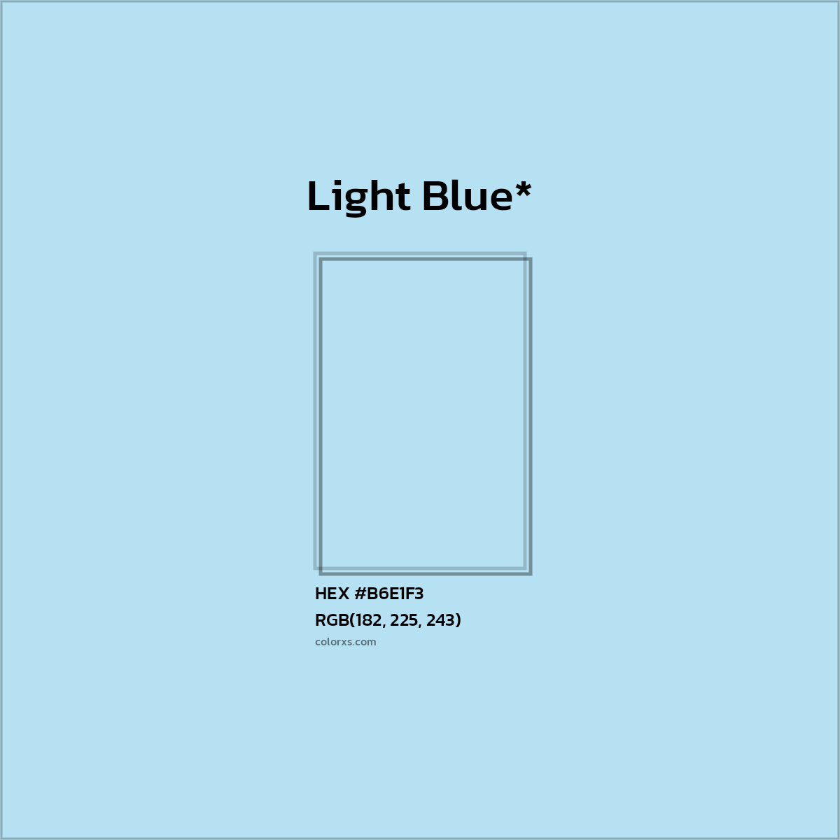 HEX #B6E1F3 Color Name, Color Code, Palettes, Similar Paints, Images