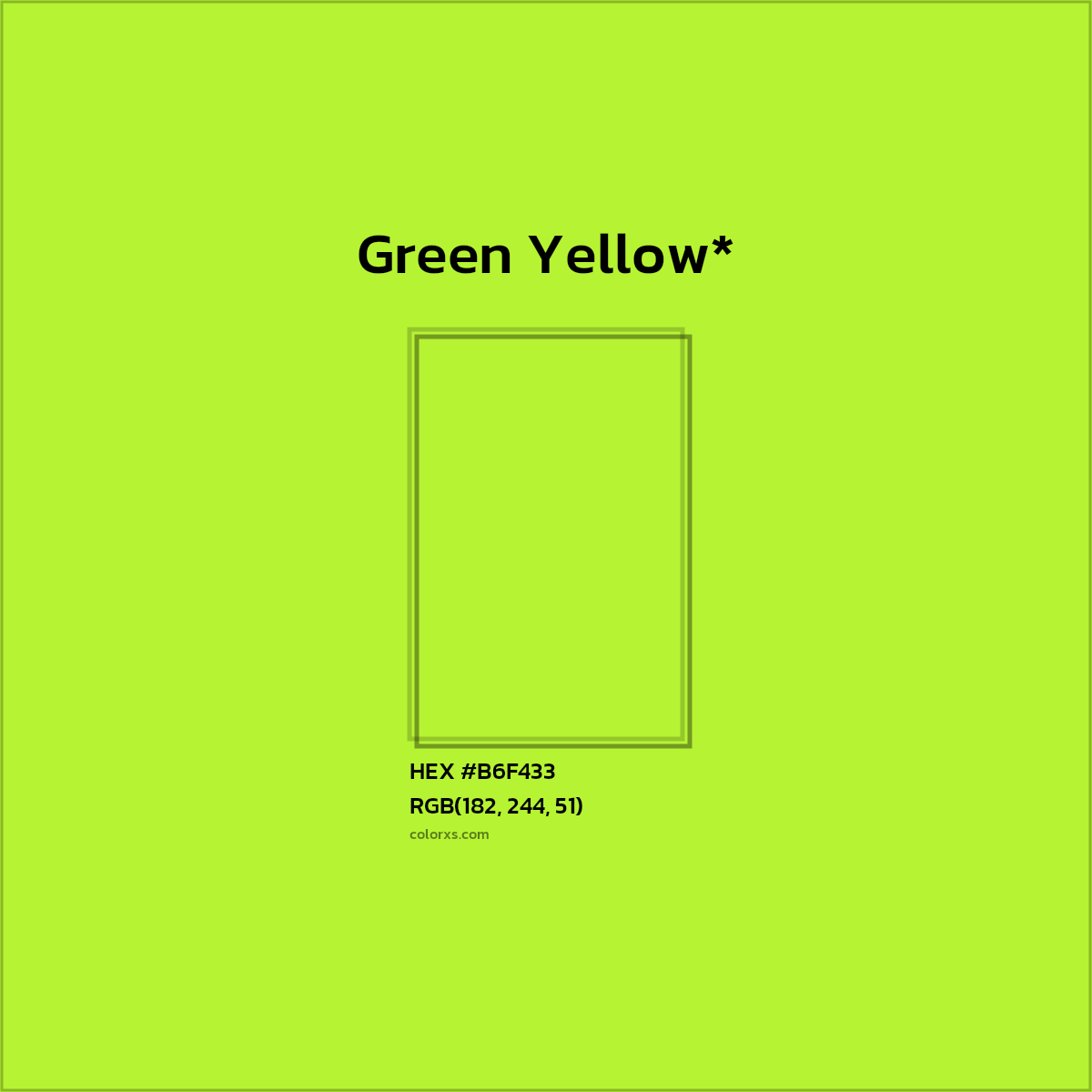 HEX #B6F433 Color Name, Color Code, Palettes, Similar Paints, Images
