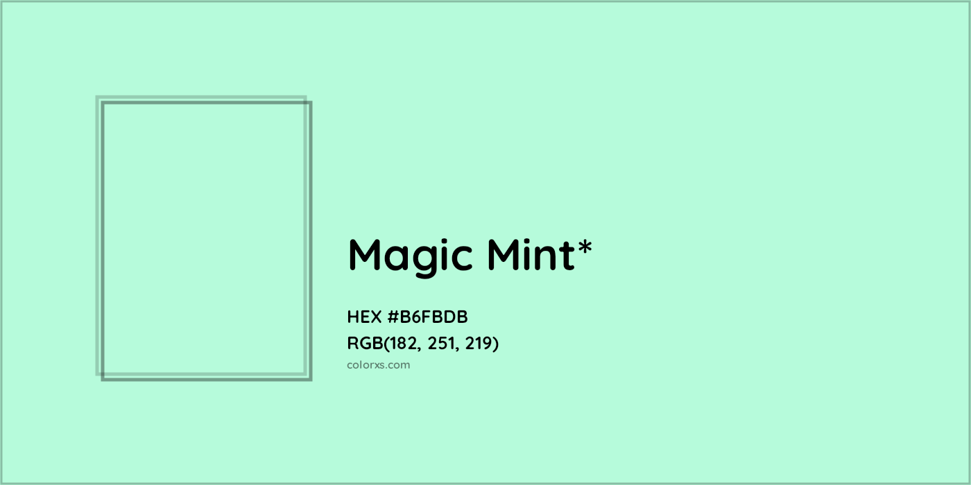HEX #B6FBDB Color Name, Color Code, Palettes, Similar Paints, Images