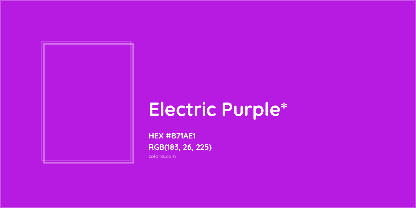 HEX #B71AE1 Color Name, Color Code, Palettes, Similar Paints, Images