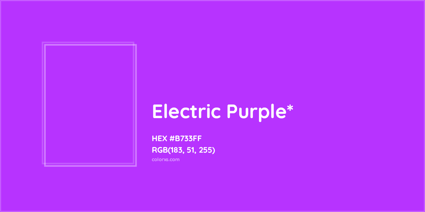 HEX #B733FF Color Name, Color Code, Palettes, Similar Paints, Images