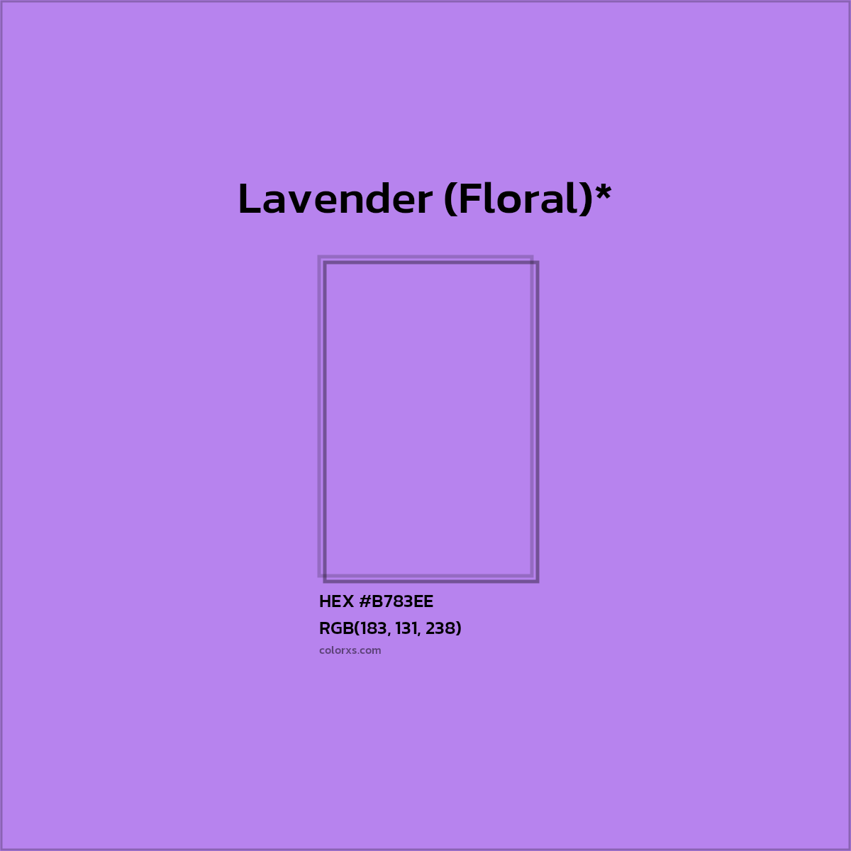 HEX #B783EE Color Name, Color Code, Palettes, Similar Paints, Images
