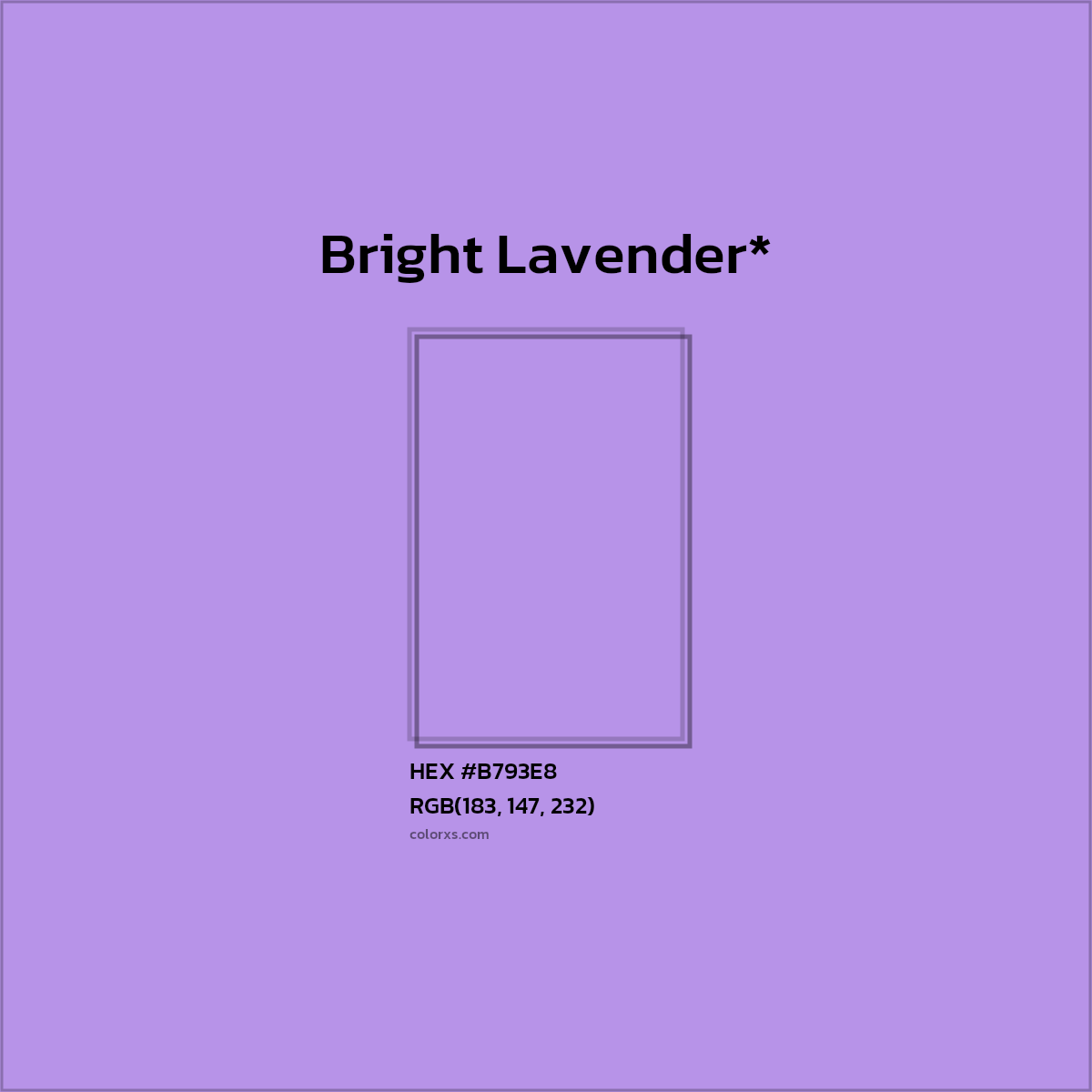 HEX #B793E8 Color Name, Color Code, Palettes, Similar Paints, Images