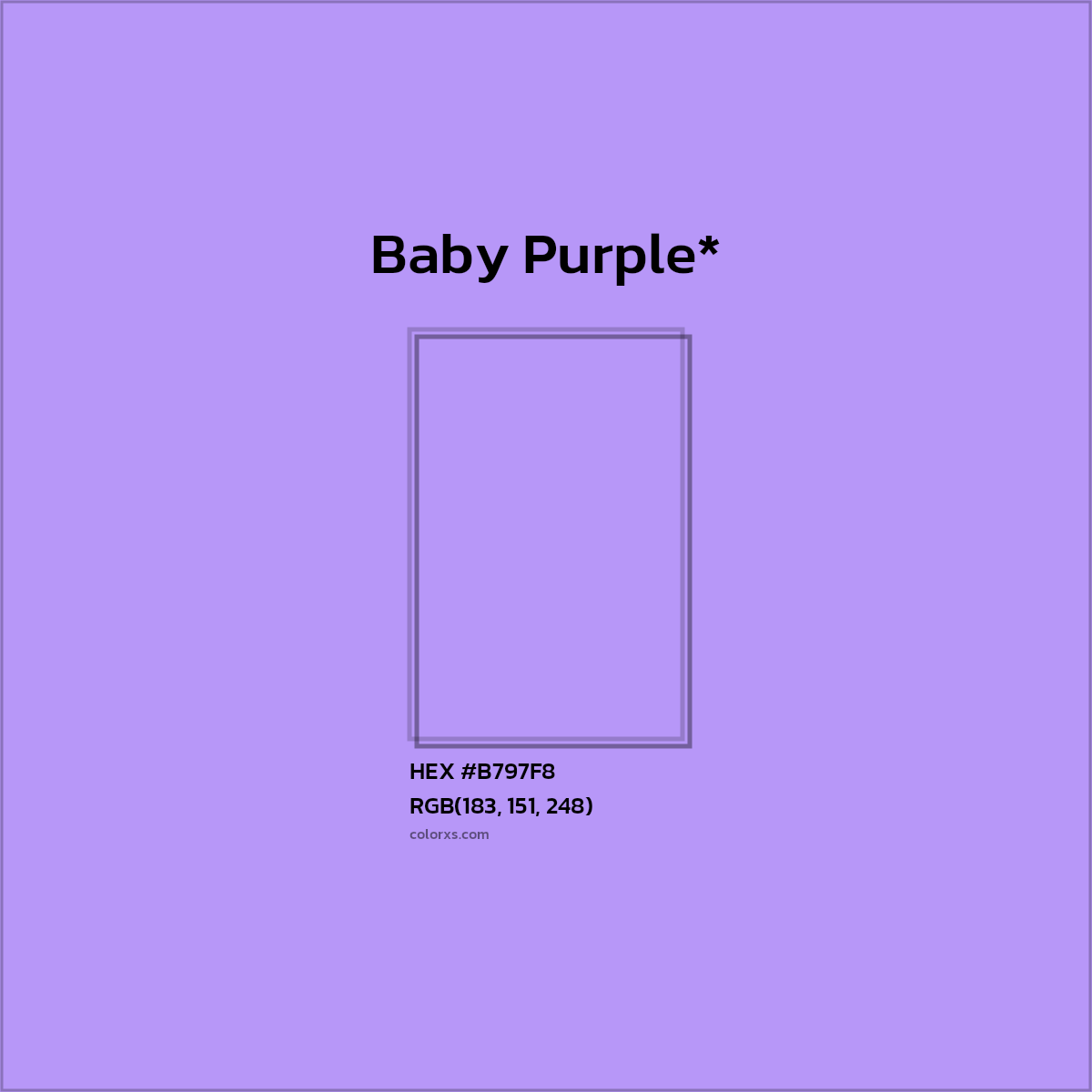 HEX #B797F8 Color Name, Color Code, Palettes, Similar Paints, Images
