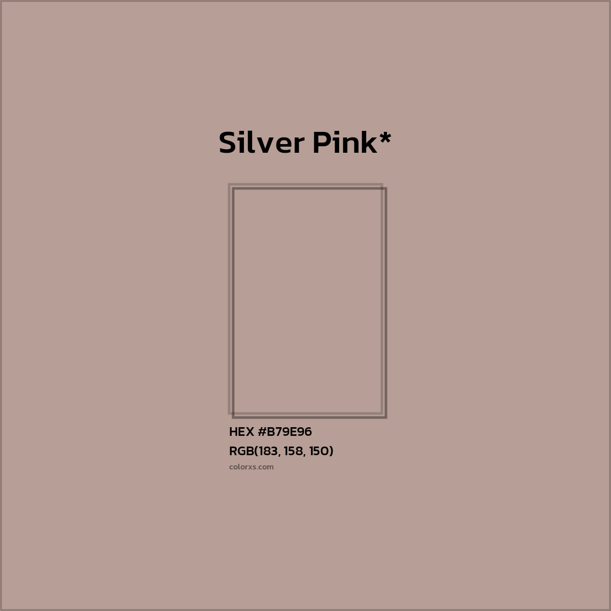 HEX #B79E96 Color Name, Color Code, Palettes, Similar Paints, Images