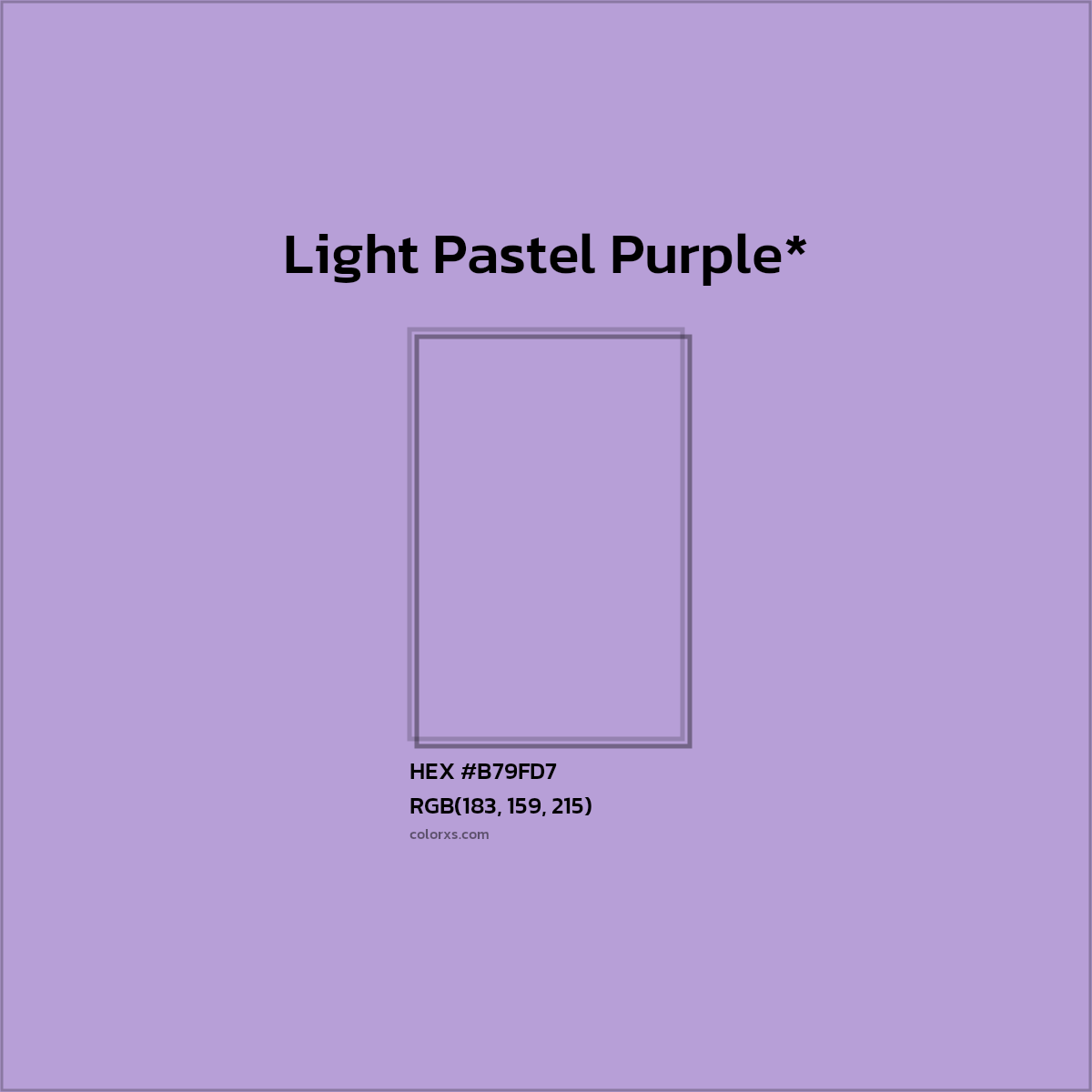 HEX #B79FD7 Color Name, Color Code, Palettes, Similar Paints, Images
