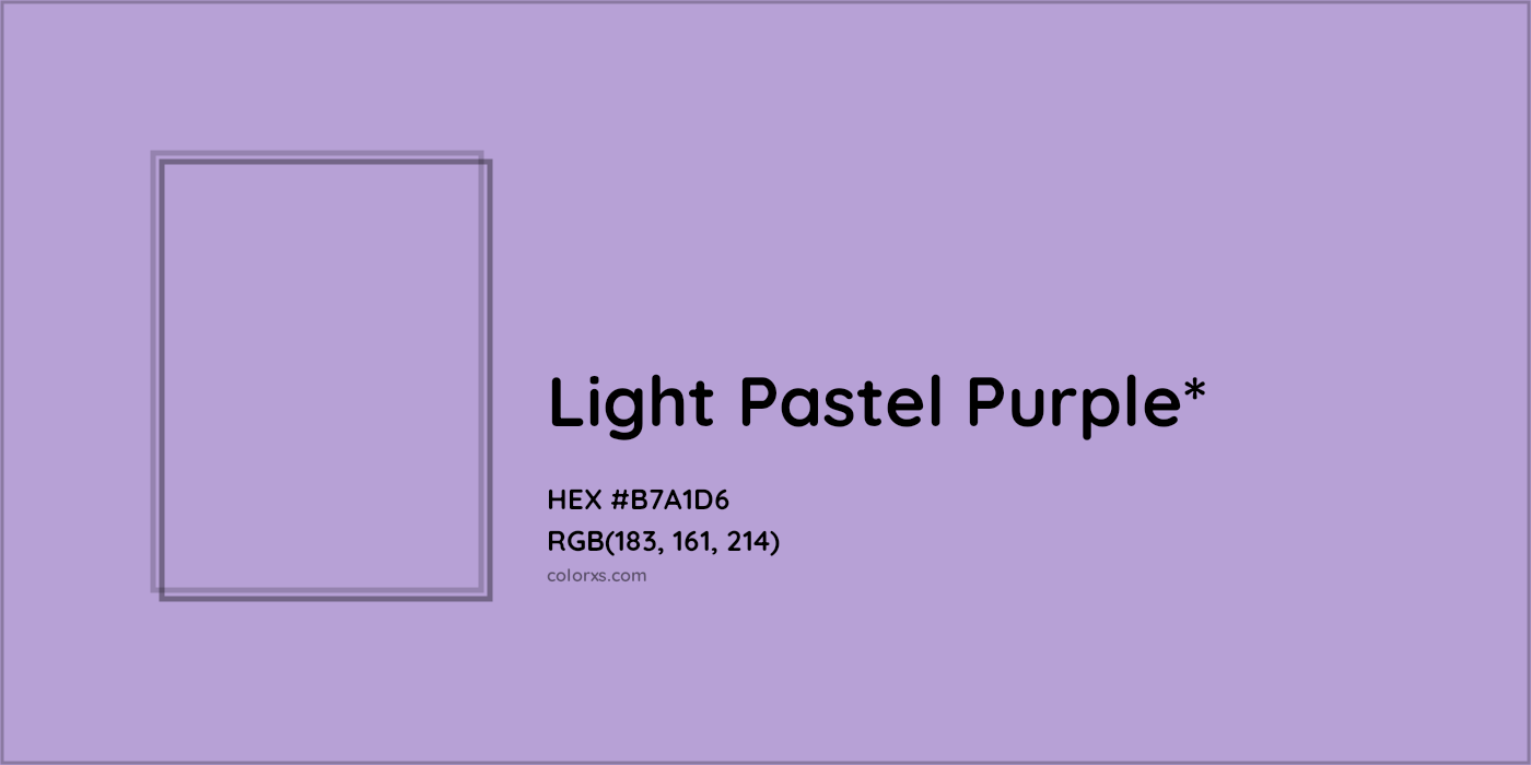 HEX #B7A1D6 Color Name, Color Code, Palettes, Similar Paints, Images