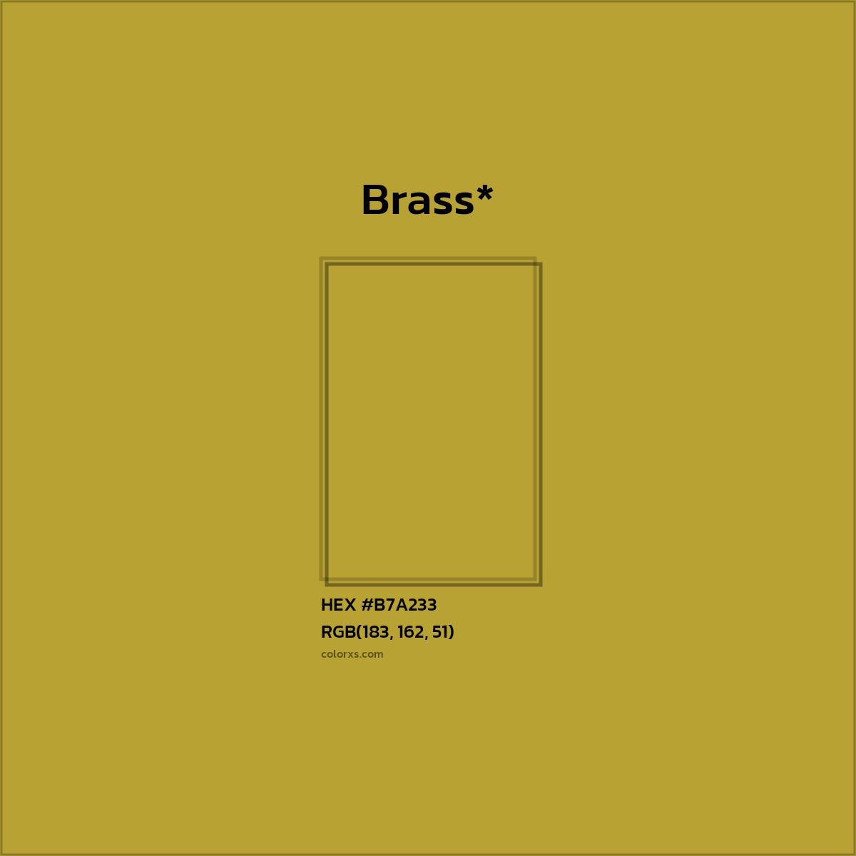 HEX #B7A233 Color Name, Color Code, Palettes, Similar Paints, Images