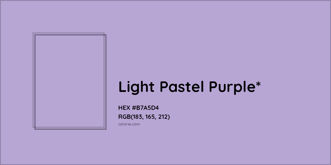 HEX #B7A5D4 Color Name, Color Code, Palettes, Similar Paints, Images