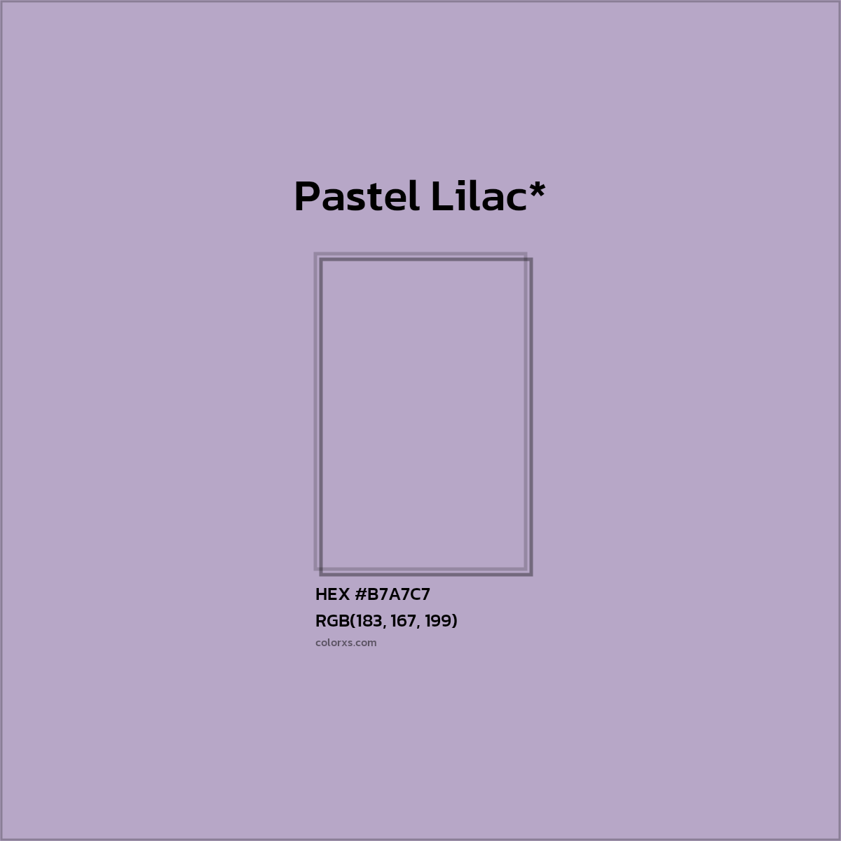 HEX #B7A7C7 Color Name, Color Code, Palettes, Similar Paints, Images