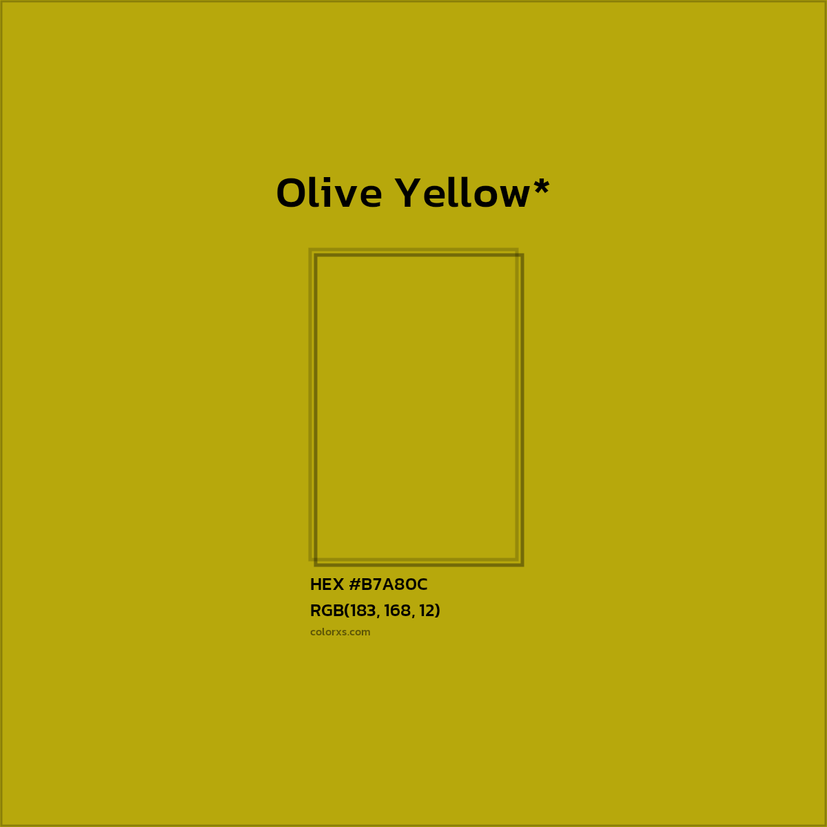 HEX #B7A80C Color Name, Color Code, Palettes, Similar Paints, Images