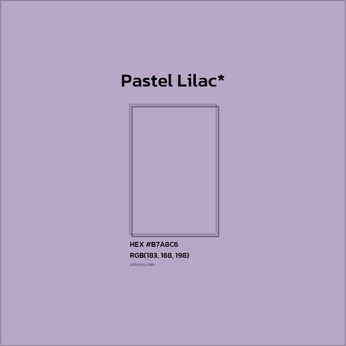 HEX #B7A8C6 Color Name, Color Code, Palettes, Similar Paints, Images