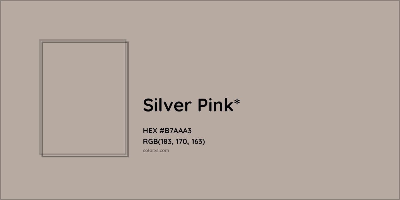 HEX #B7AAA3 Color Name, Color Code, Palettes, Similar Paints, Images