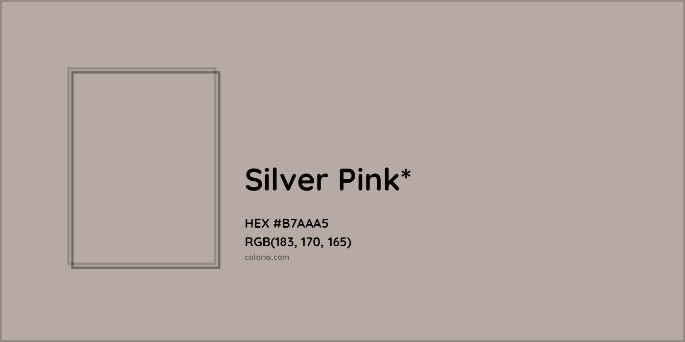 HEX #B7AAA5 Color Name, Color Code, Palettes, Similar Paints, Images