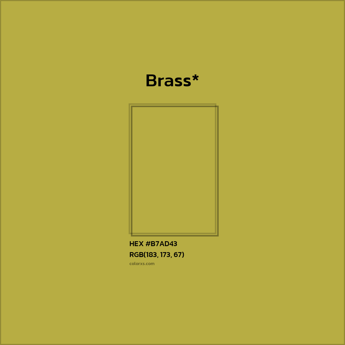 HEX #B7AD43 Color Name, Color Code, Palettes, Similar Paints, Images