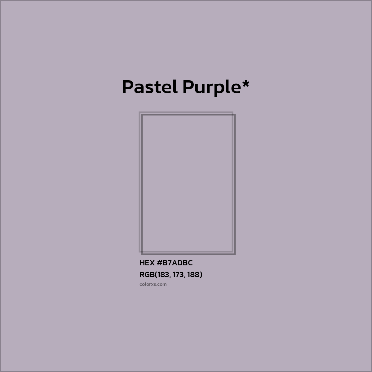 HEX #B7ADBC Color Name, Color Code, Palettes, Similar Paints, Images