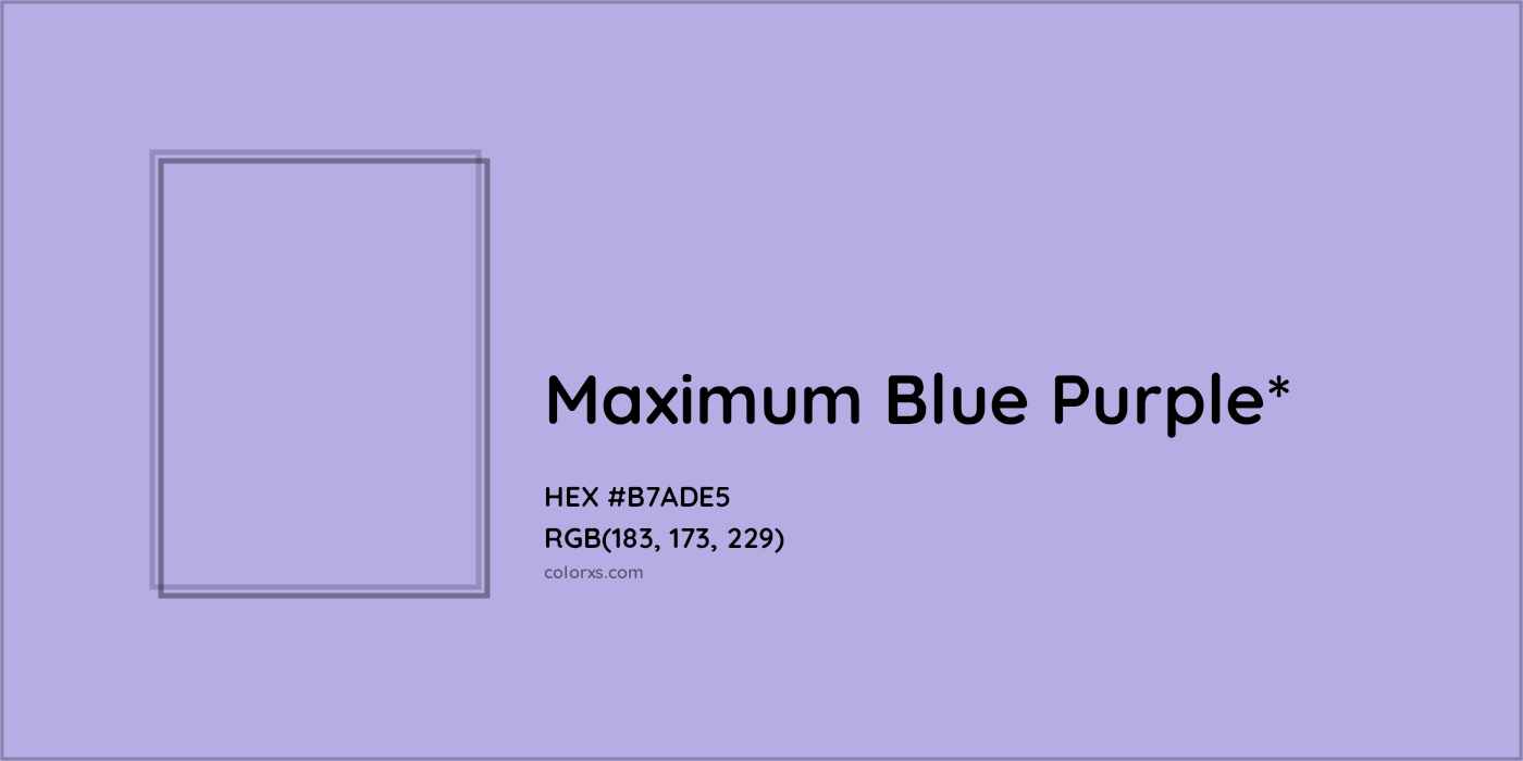 HEX #B7ADE5 Color Name, Color Code, Palettes, Similar Paints, Images
