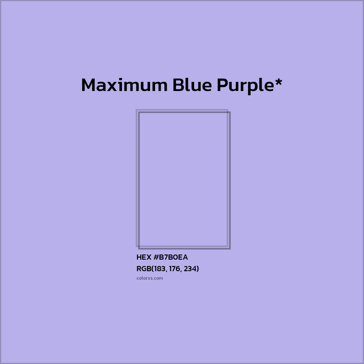 HEX #B7B0EA Color Name, Color Code, Palettes, Similar Paints, Images