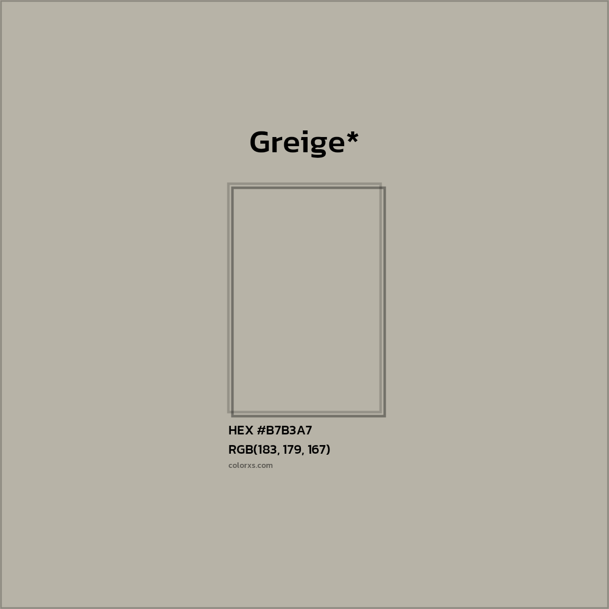 HEX #B7B3A7 Color Name, Color Code, Palettes, Similar Paints, Images