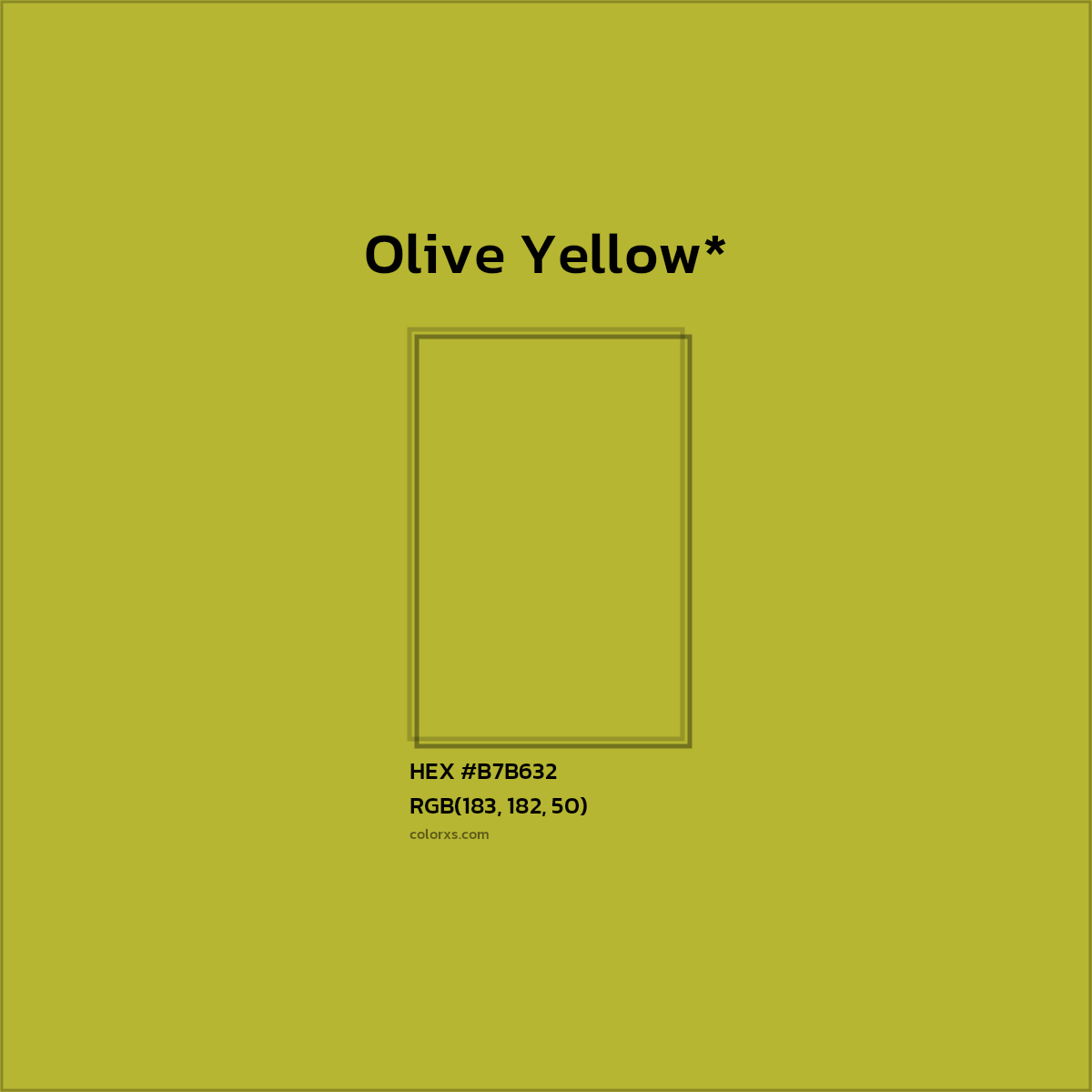 HEX #B7B632 Color Name, Color Code, Palettes, Similar Paints, Images