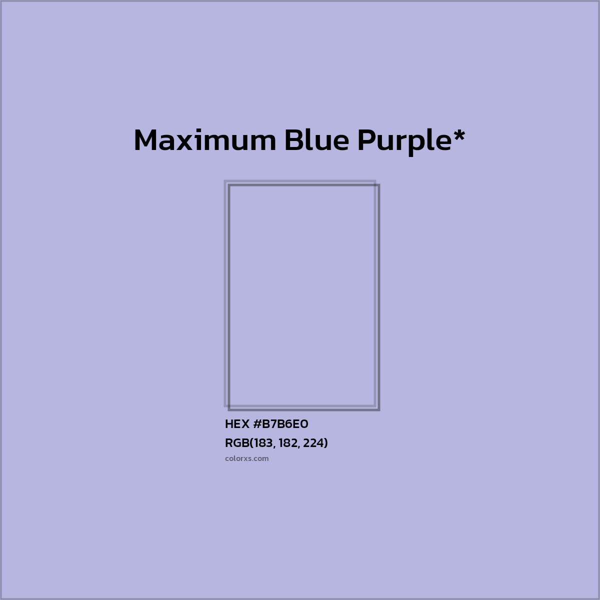 HEX #B7B6E0 Color Name, Color Code, Palettes, Similar Paints, Images