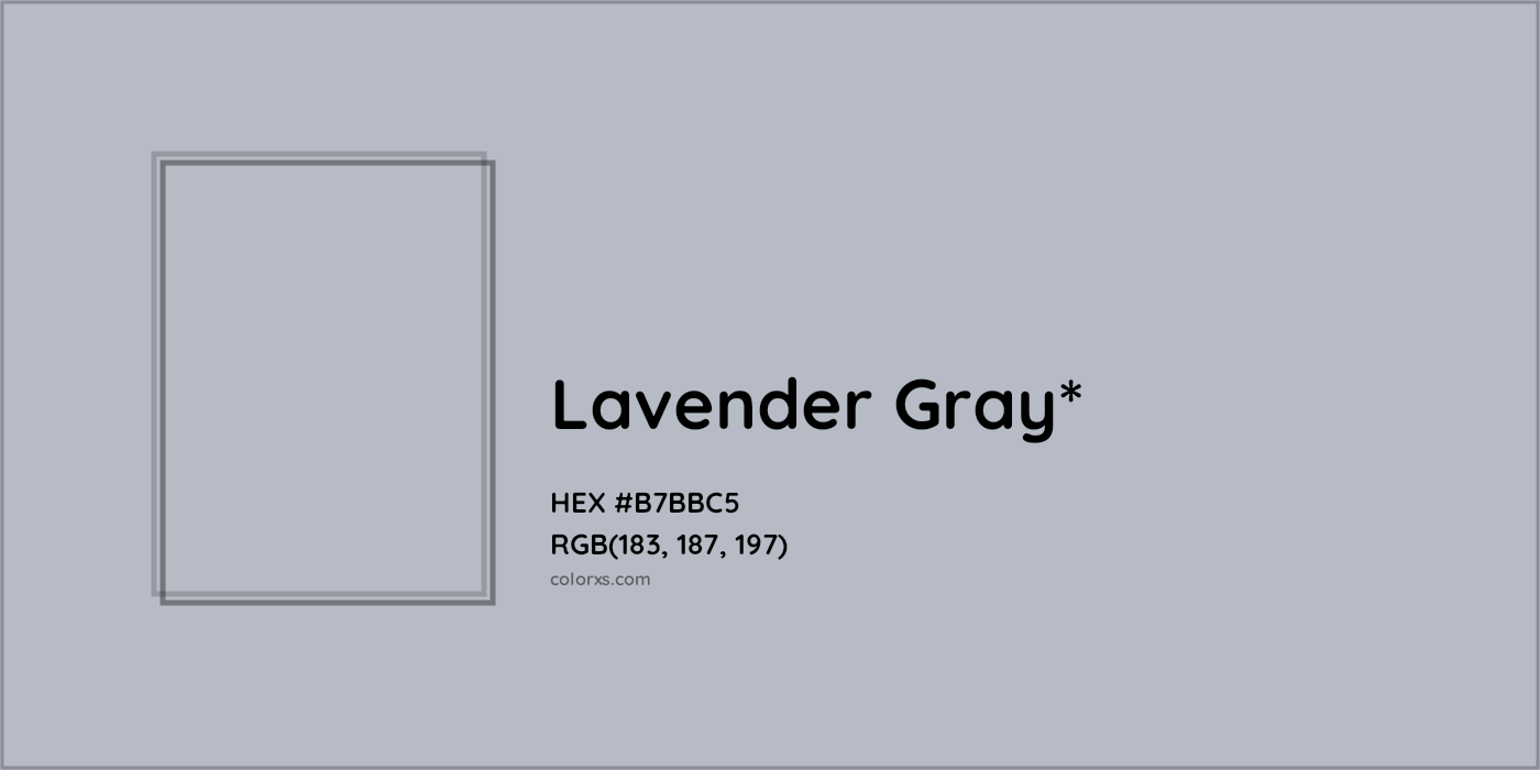 HEX #B7BBC5 Color Name, Color Code, Palettes, Similar Paints, Images