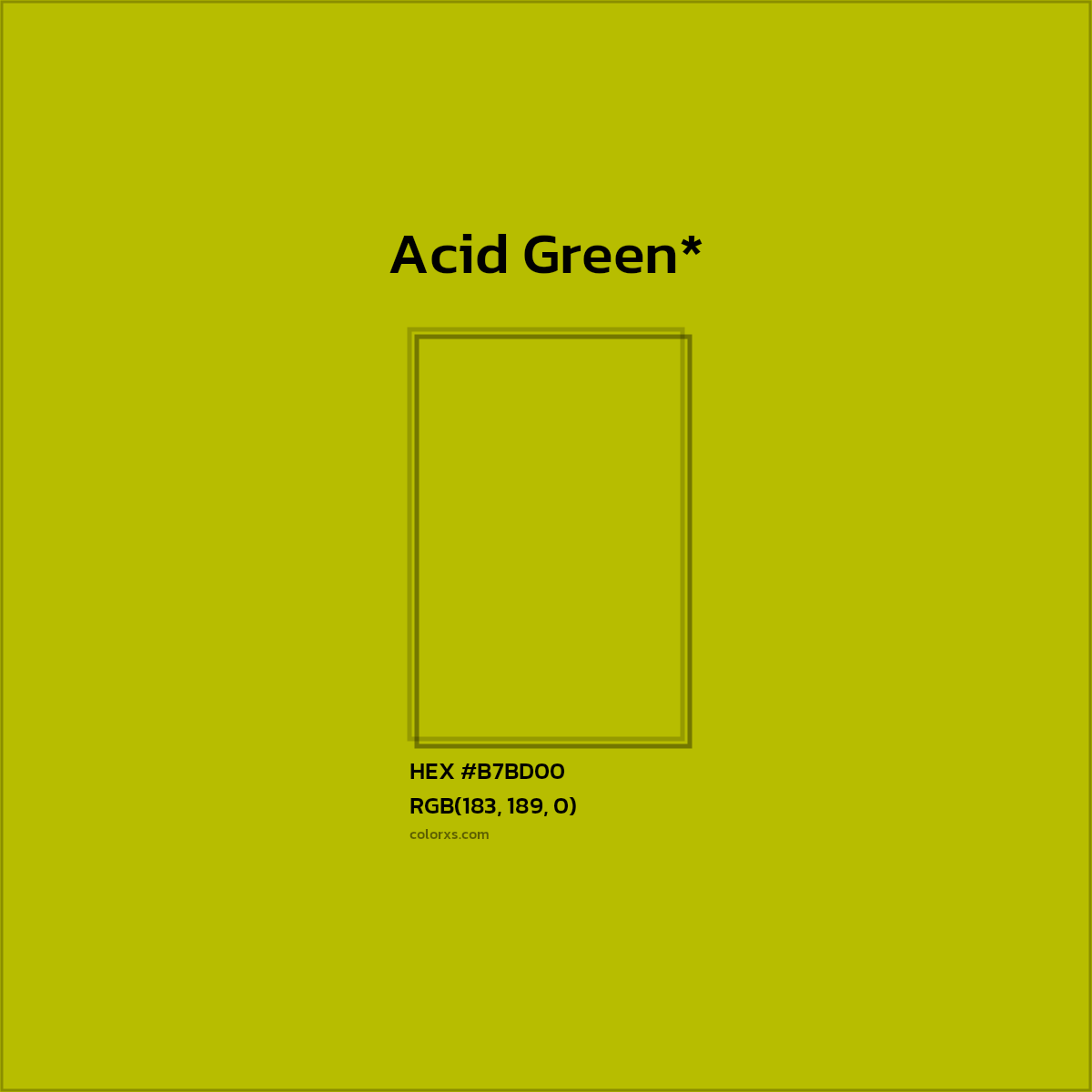 HEX #B7BD00 Color Name, Color Code, Palettes, Similar Paints, Images