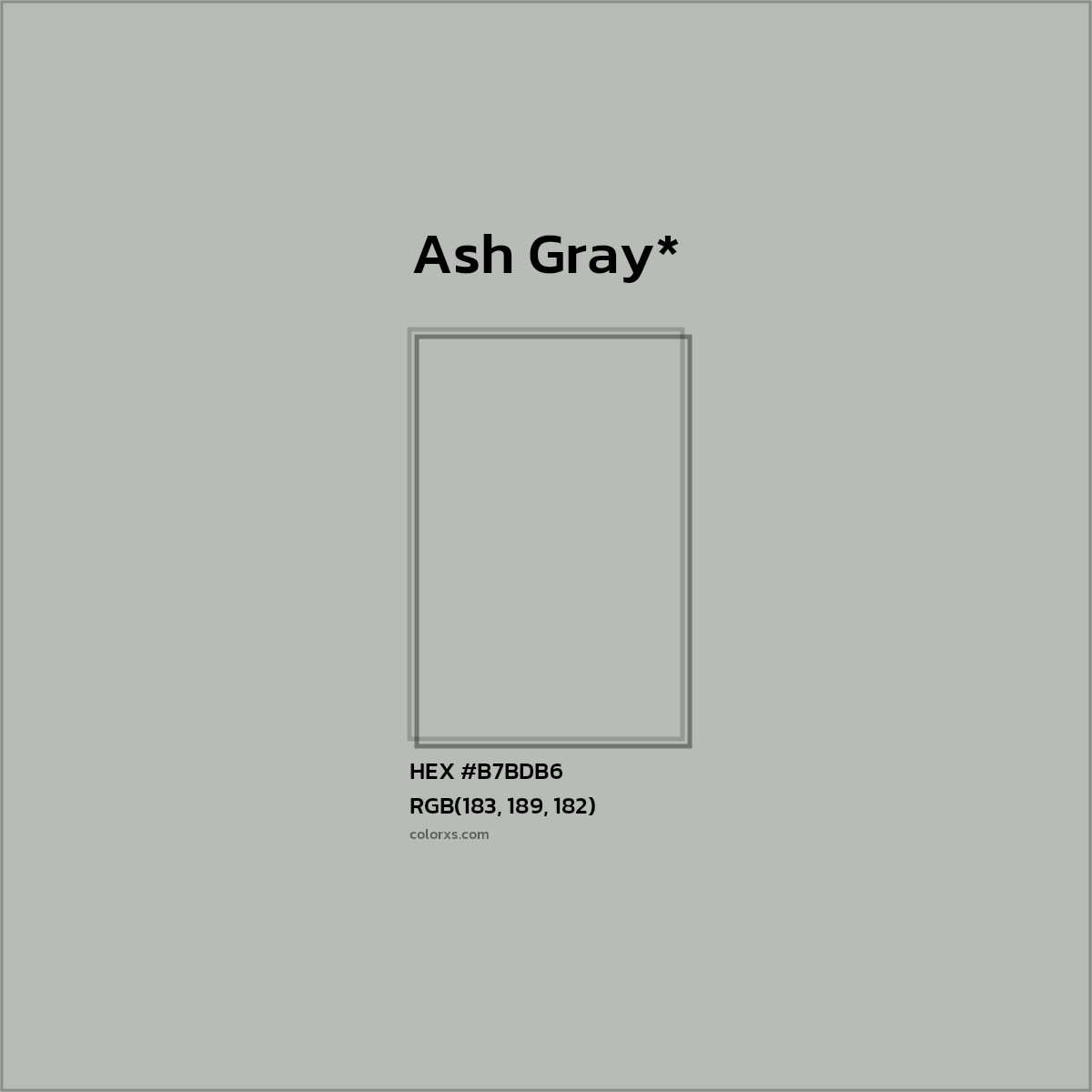 HEX #B7BDB6 Color Name, Color Code, Palettes, Similar Paints, Images