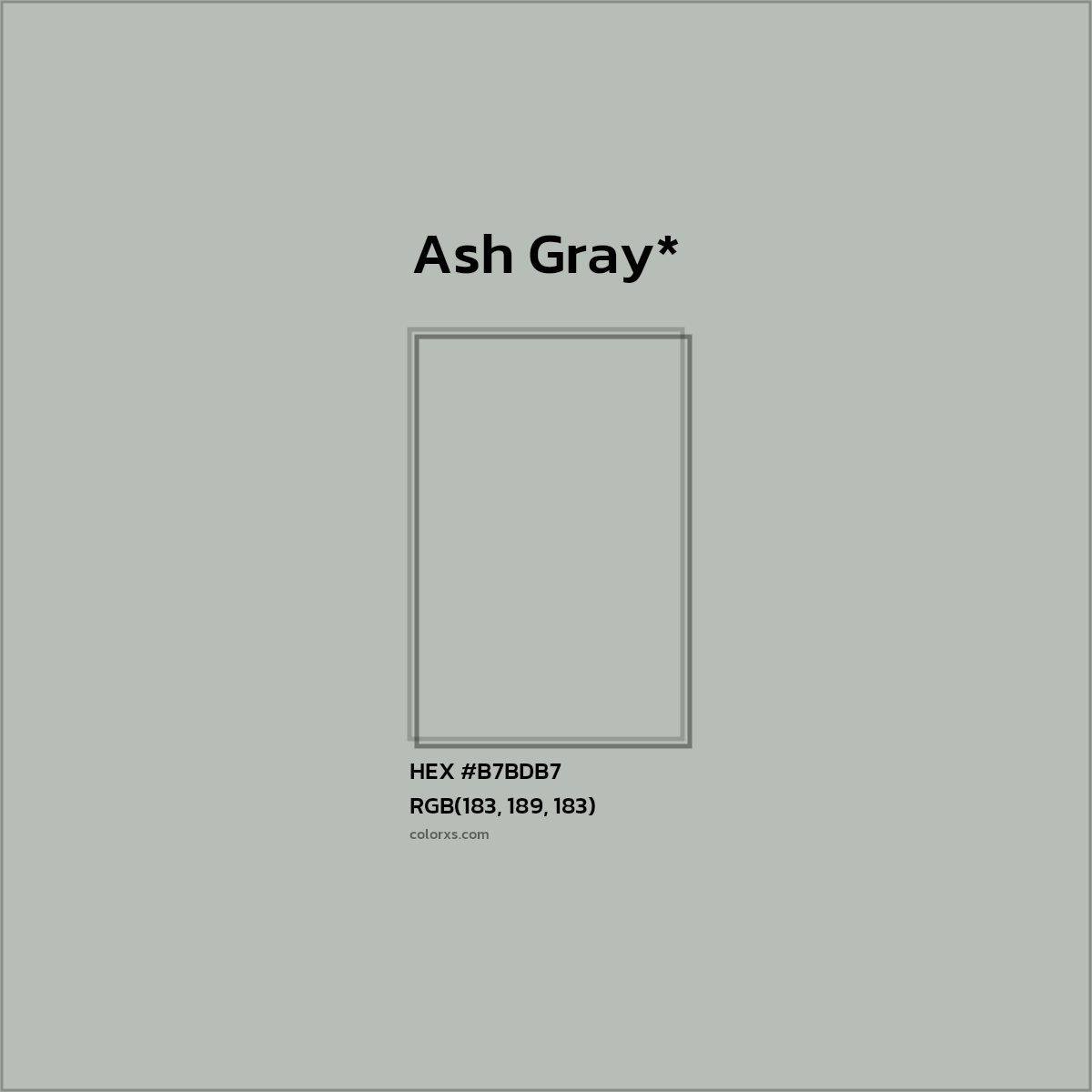 HEX #B7BDB7 Color Name, Color Code, Palettes, Similar Paints, Images