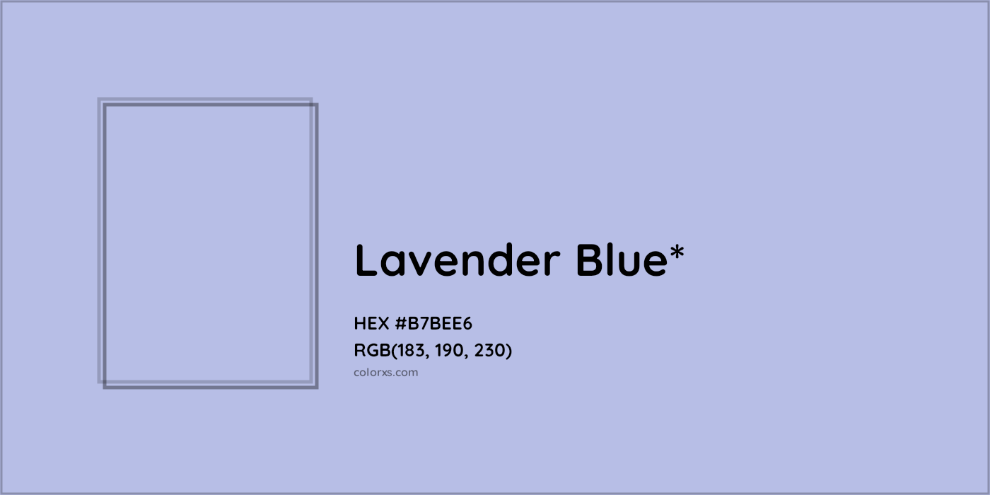 HEX #B7BEE6 Color Name, Color Code, Palettes, Similar Paints, Images