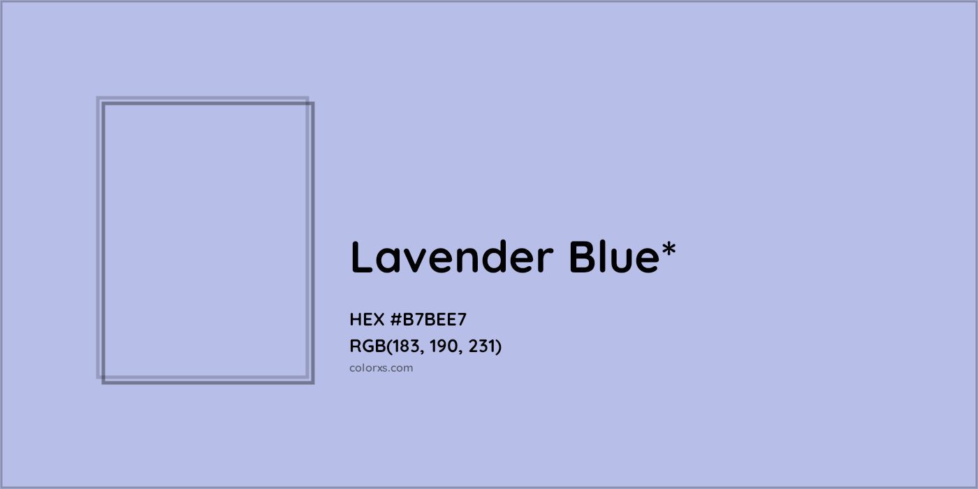 HEX #B7BEE7 Color Name, Color Code, Palettes, Similar Paints, Images
